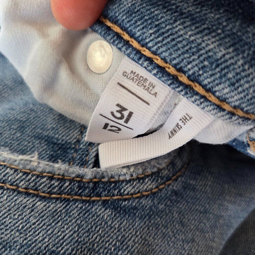 EUC LIKE NEW LOFT THE SKINNY RAW HEM STRETCH JEANS SIZE 31/12 WOMENS - Picture 11 of 14